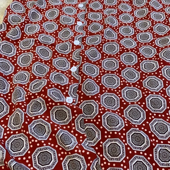 ShiLong Fashion Red Medallion Sleeveless Maxi Shirt Dress Size XXL** - Picture 5 of 10